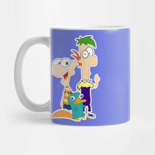 P, F and Perry the Platypus Mug